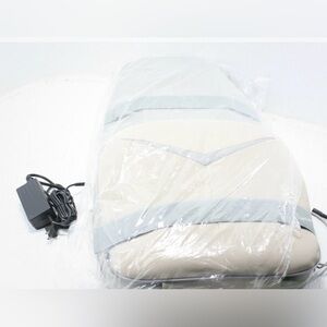 Massage Chair Pad with Remote Neck and Back Cushion S-Shaped 5-Speed in White